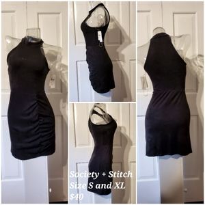 Society + stitch cute corduroy black dress